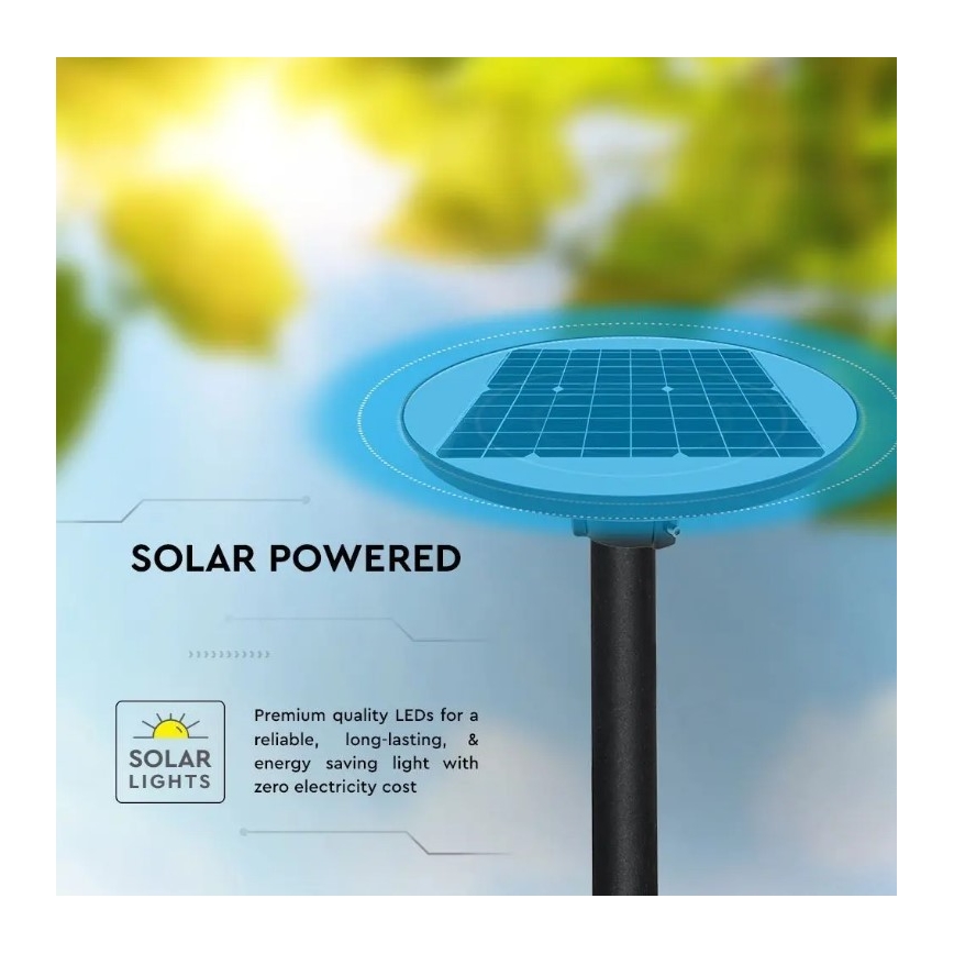LED-Solar-Straßenlampe mit Sensor LED/10W/3,2V 6500K IP65 + Fernsteuerung
