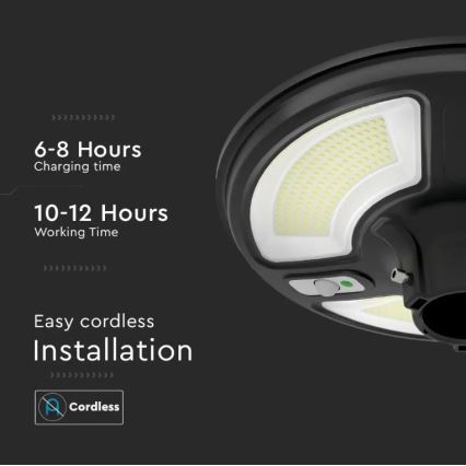 LED-Solar-Straßenlampe mit Sensor LED/10W/3,2V 6500K IP65 + Fernsteuerung