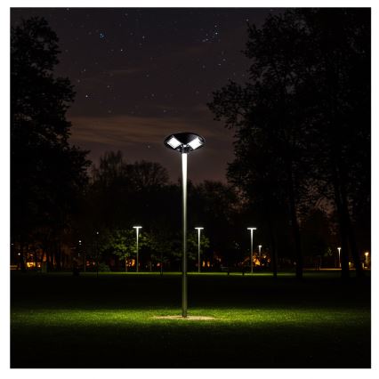 LED-dimmbar solarbetriebene Straßenlampe mit Sensor LED/15W/6V 11000 mAh 6500K IP65 schwarz + Fernbedienung