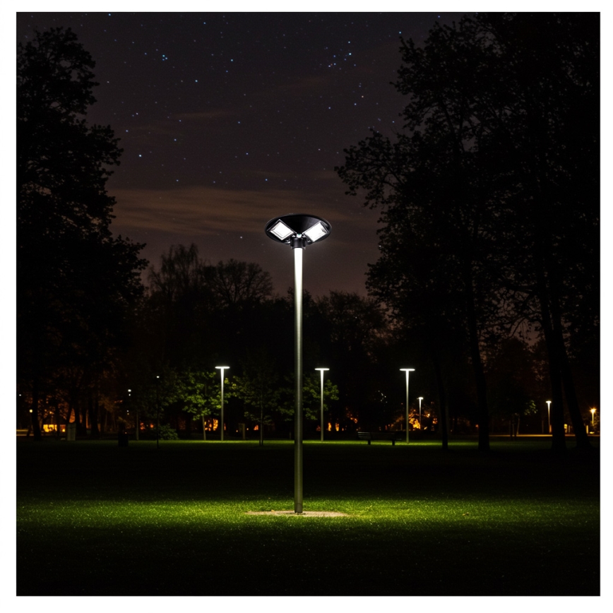 LED-dimmbar solarbetriebene Straßenlampe mit Sensor LED/15W/6V 11000 mAh 6500K IP65 schwarz + Fernbedienung