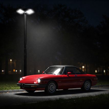 LED-dimmbar solarbetriebene Straßenlampe mit Sensor LED/15W/6V 11000 mAh 6500K IP65 schwarz + Fernbedienung