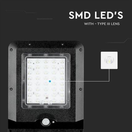 LED-Solar-Straßenlampe mit Sensor LED/15W/7,4V 4000K IP65