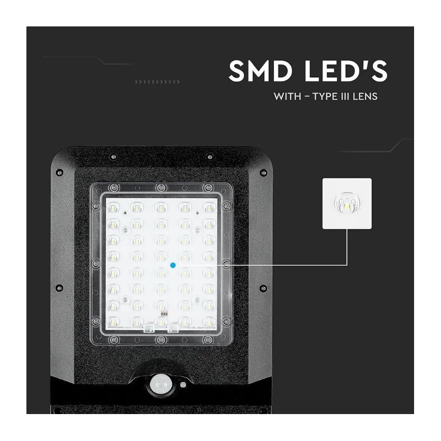 LED-Solar-Straßenlampe mit Sensor LED/15W/7,4V 4000K IP65