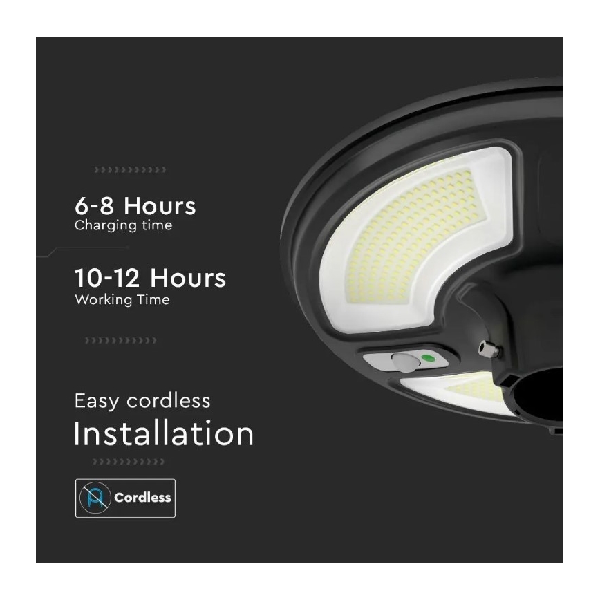 LED-Solar-Straßenlampe mit Sensor LED/7,5W/3,2V 6500K IP65 + Fernsteuerung