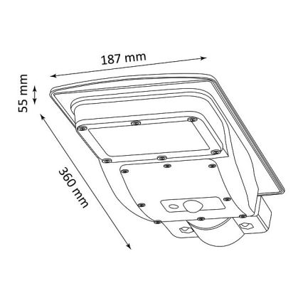 LED-Solar-Straßenlampe mit Sensor STREET LED/3W/3,2V IP65 + Fernbedienung