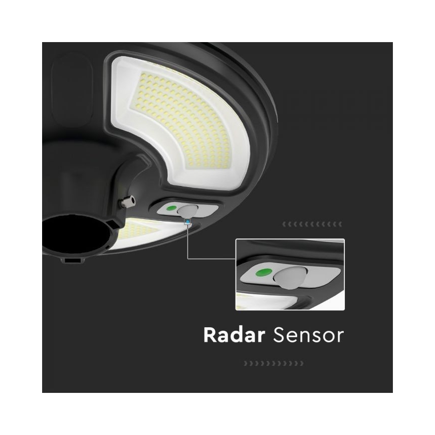 LED-Solar-Straßenlaterne mit Sensor LED/10W/3,2V IP65 4000K 15000 mAh + Fernbedienung