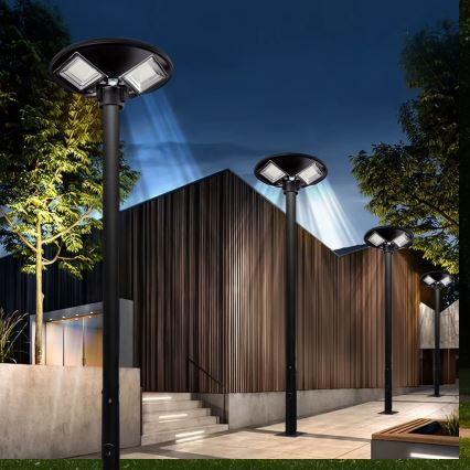 Dimmbare LED-Solar-Straßenlaterne mit Sensor LED/15W/6V 11000 mAh 6500K IP65 schwarz + Fernbedienung
