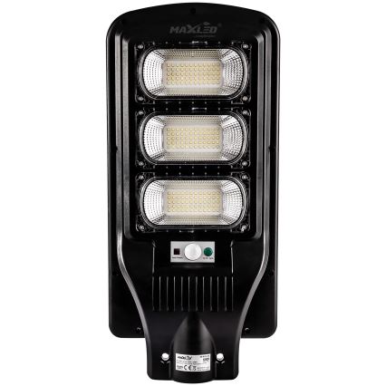 Dimmbare LED-Solar-Straßenlaterne mit Sensor LED/180W/6V 6500K IP65 schwarz + Fernbedienung