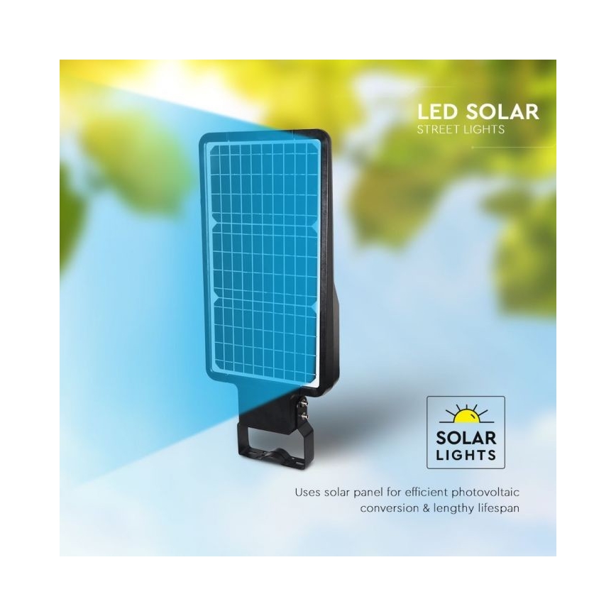 LED-Solar-Straßenlaterne mit Sensor LED/40W/9,6V IP65 6000K 12000 mAh + Fernbedienung