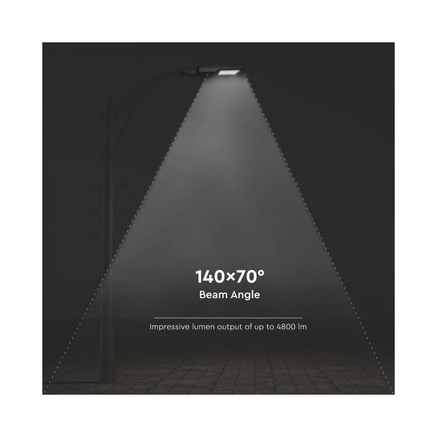 LED-Solar-Straßenlaterne mit Sensor LED/40W/9,6V IP65 6000K 12000 mAh + Fernbedienung