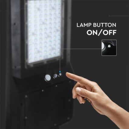 LED-Solar-Straßenlaterne mit Sensor LED/40W/9,6V IP65 6000K 12000 mAh + Fernbedienung