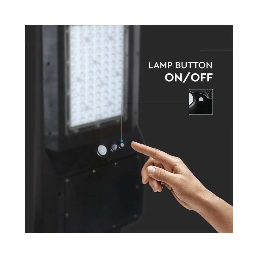 LED-Solar-Straßenlaterne mit Sensor LED/40W/9,6V IP65 6000K 12000 mAh + Fernbedienung