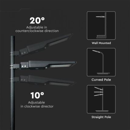 LED-Solar-Straßenlaterne mit Sensor LED/40W/9,6V IP65 6000K 12000 mAh + Fernbedienung