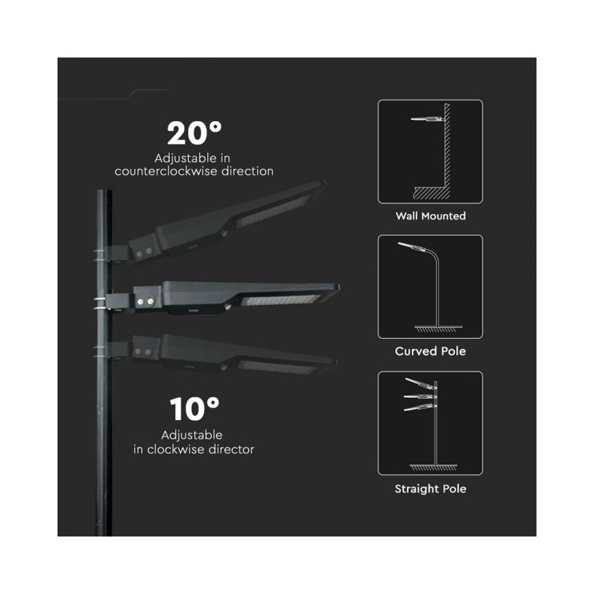 LED-Solar-Straßenlaterne mit Sensor LED/40W/9,6V IP65 6000K 12000 mAh + Fernbedienung