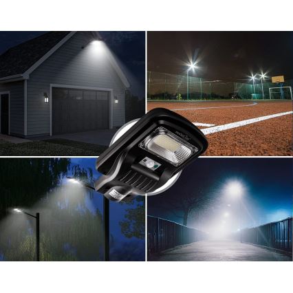 Dimmbare LED-Solar-Straßenlaterne mit Sensor LED/60W/6V 5500 mAh 6500K IP65 schwarz + Fernbedienung