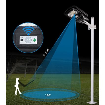Dimmbare LED-Solar-Straßenlaterne mit Sensor LED/60W/6V 5500 mAh 6500K IP65 schwarz + Fernbedienung