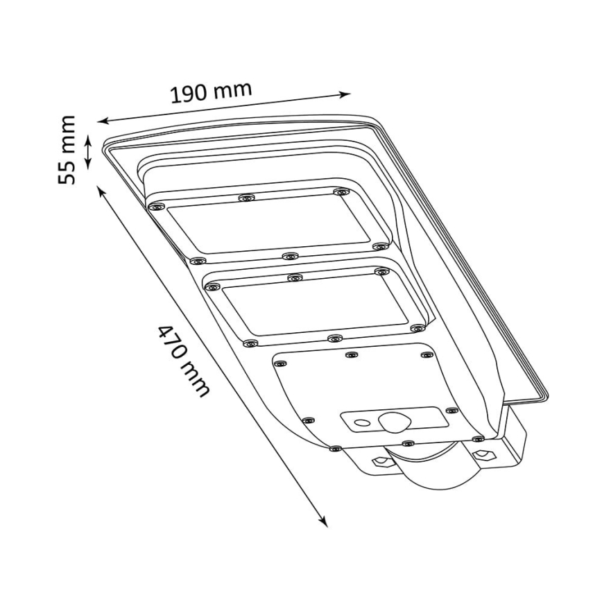 LED-Solar-Straßenlaterne mit Sensor STREET 2xLED/6W/3,2V 12000 mAh IP65 + Fernbedienung