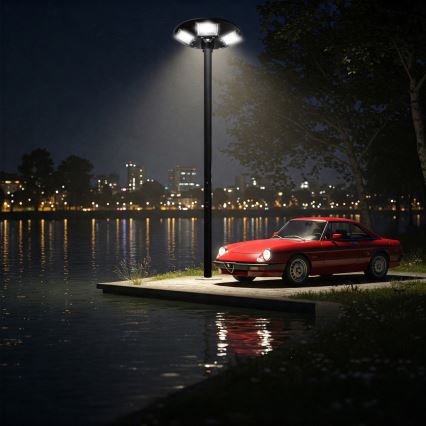 LED-dimmbare solarbetriebene Straßenleuchte mit Sensor LED/22W/6V 18000 mAh 6500K IP65 schwarz + Fernbedienung