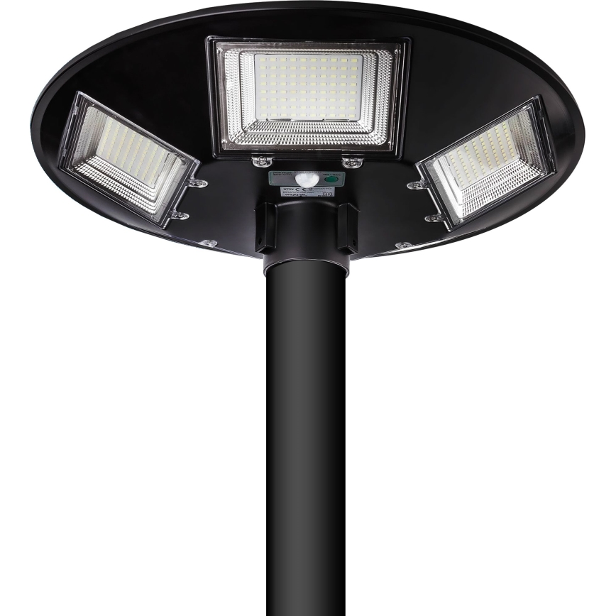 LED-dimmbare solarbetriebene Straßenleuchte mit Sensor LED/22W/6V 18000 mAh 6500K IP65 schwarz + Fernbedienung
