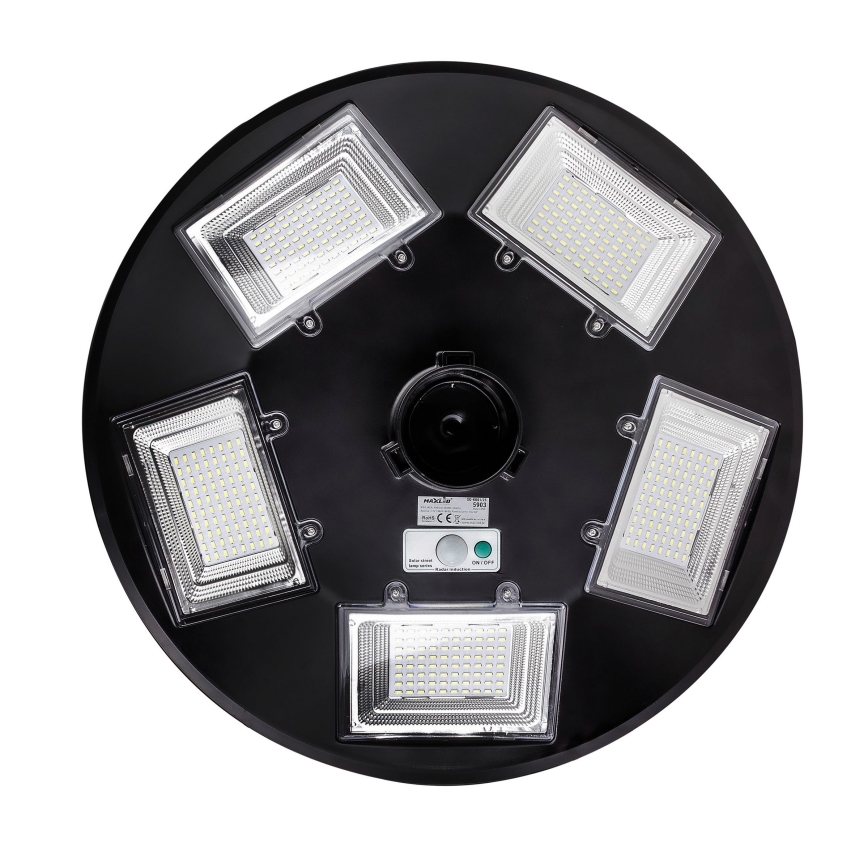 LED-dimmbare solarbetriebene Straßenleuchte mit Sensor LED/22W/6V 18000 mAh 6500K IP65 schwarz + Fernbedienung