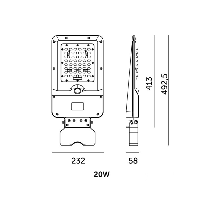 LED-Solar-Straßenleuchte mit Sensor STREET LED/20W/7,4V 3000/4000/6000K IP65 5400 mAh