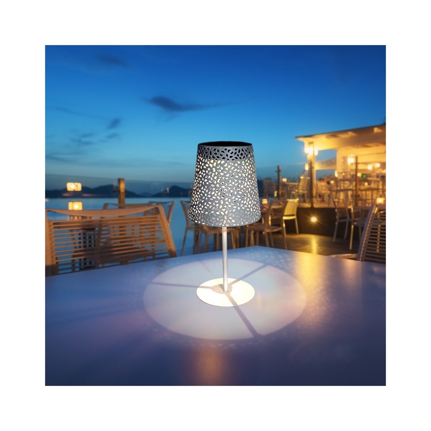 LED-Solar-Tischleuchte LUVETRA LED/1xAA 4000K IP44 200 mAh weiß