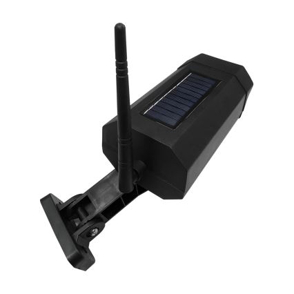 LED Solar-Überwachungskamera-Attrappe mit Sensor LED/3,7V IP44 schwarz + Fernbedienung
