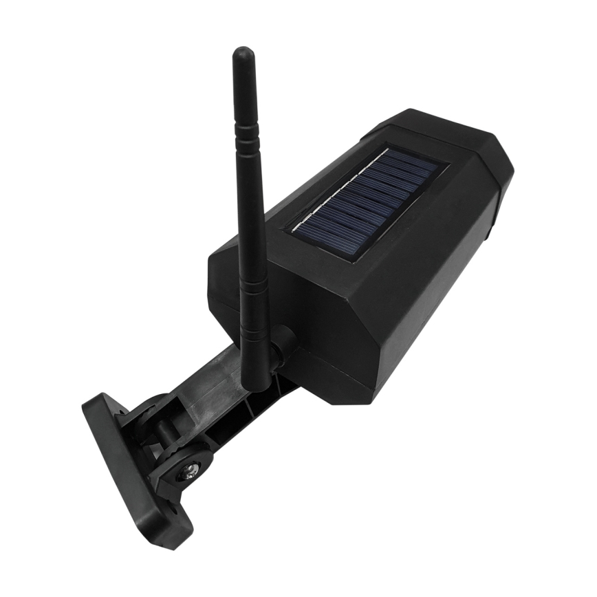 LED Solar-Überwachungskamera-Attrappe mit Sensor LED/3,7V IP44 schwarz + Fernbedienung