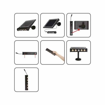LED Solar-Wandleuchte mit Bewegungs- und Dämmerungssensor LED/8W/3,7V 4000 mAh 4000K IP65