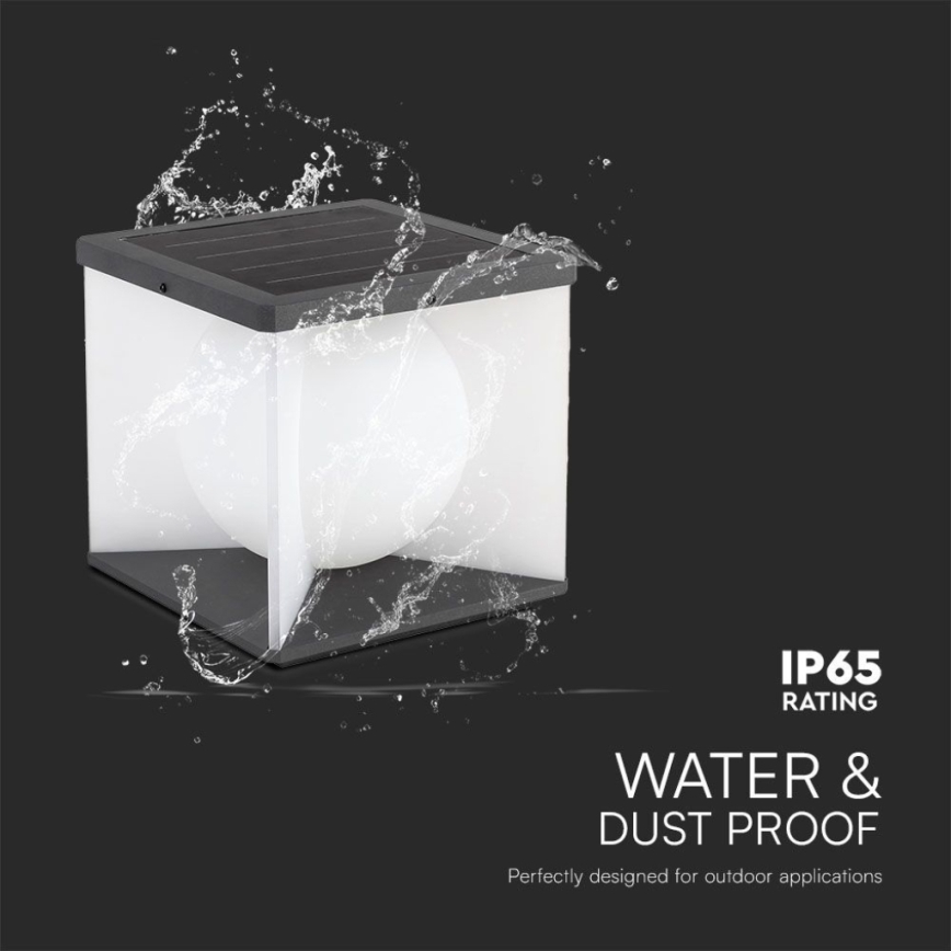 LED dimmbare solarbetriebene Wandleuchte LED/3W/3,7V IP65 3000K 2600 mAh + Fernbedienung