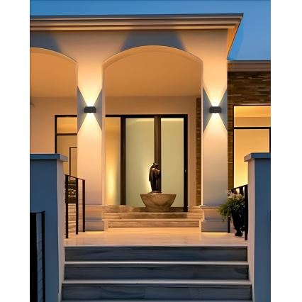 LED Solar-Wandleuchte 4xLED/1,5W/3,7V 1500 mAh IP54 schwarz