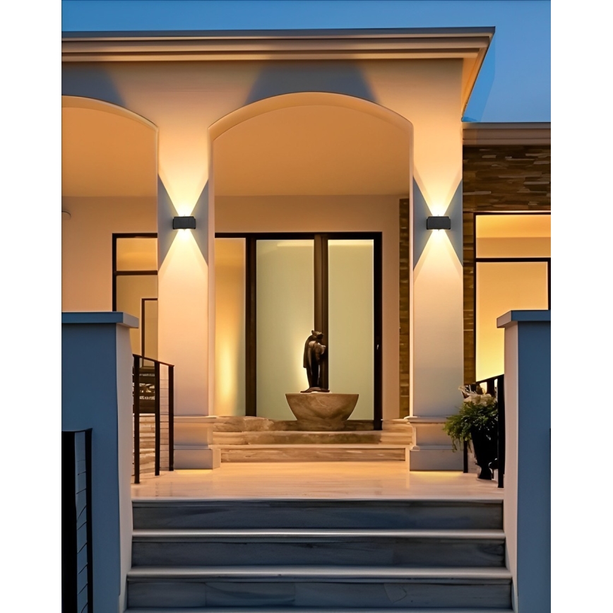 LED Solar-Wandleuchte 4xLED/1,5W/3,7V 1500 mAh IP54 schwarz