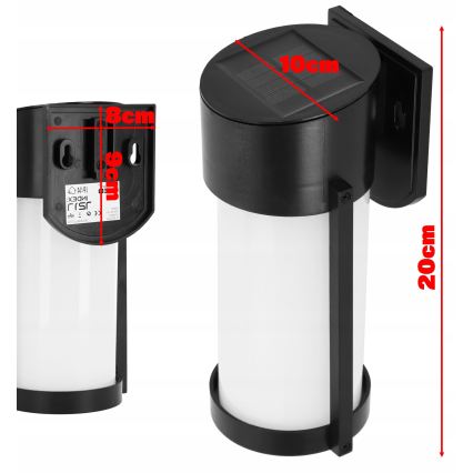 LED Solar-Wandleuchte LED/3,7V 300 mAh IP44 schwarz
