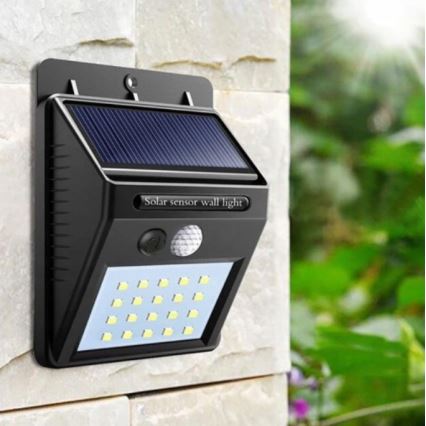 LED-Solar-Wandleuchte mit Bewegungsmelder LED/0,55W/3,7V 1200 mAh IP65