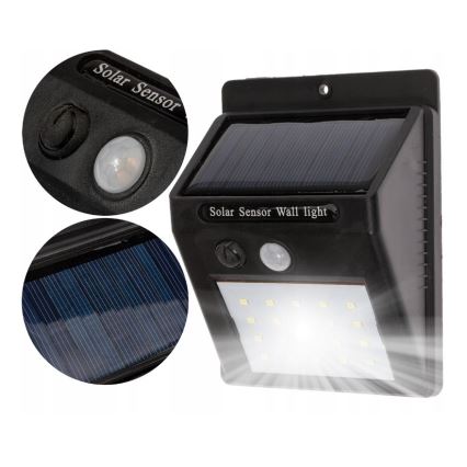 LED-Solar-Wandleuchte mit Bewegungsmelder LED/0,55W/3,7V 1200 mAh IP65