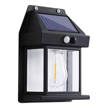 LED Solar-Wandleuchte mit Sensor LANTER LED/1W/3,7V 1200 mAh IP44 Schwarz