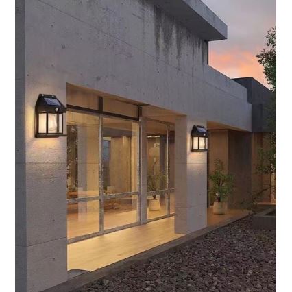 LED Solar-Wandleuchte mit Sensor LANTER LED/1W/3,7V 1200 mAh IP44 Schwarz