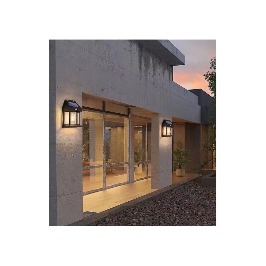 LED Solar-Wandleuchte mit Sensor LANTER LED/1W/3,7V 1200 mAh IP44 Schwarz