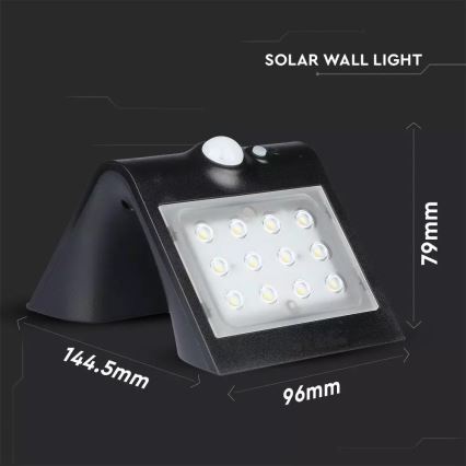 LED Solar-Wandleuchte mit Sensor LED/1.5W/3,7V IP65