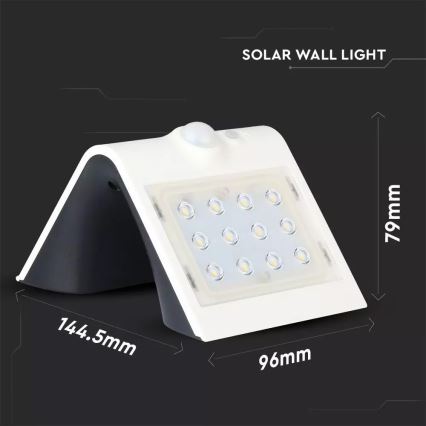 LED Solar-Wandleuchte mit Sensor LED/1.5W/3,7V IP65