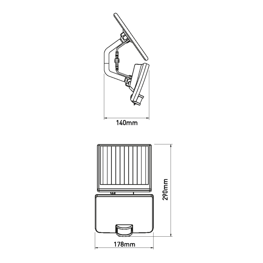 LED Solar-Wandleuchte mit Sensor LED/12W/3,7V 4000 mAh IP54