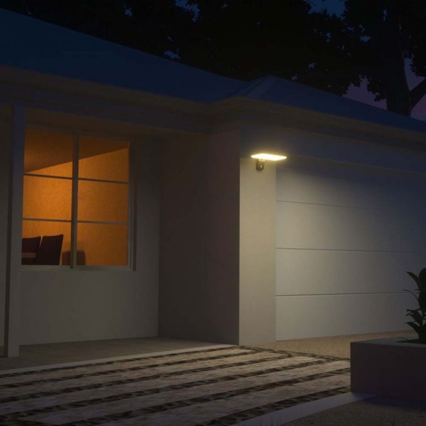 LED Solar-Wandleuchte mit Sensor LED/15W/3,2V 4000K/6000K IP65 6000 mAh Schwarz