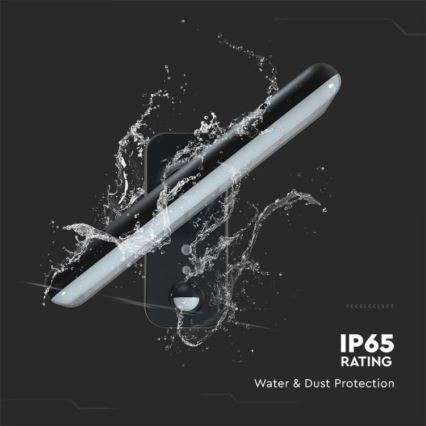 LED Solar-Wandleuchte mit Sensor LED/15W/3,2V 4000K/6000K IP65 6000 mAh Schwarz