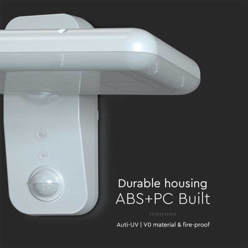 LED Solar-Wandleuchte mit Sensor LED/15W/3,2V 4000K/6000K IP65 6000 mAh Weiß