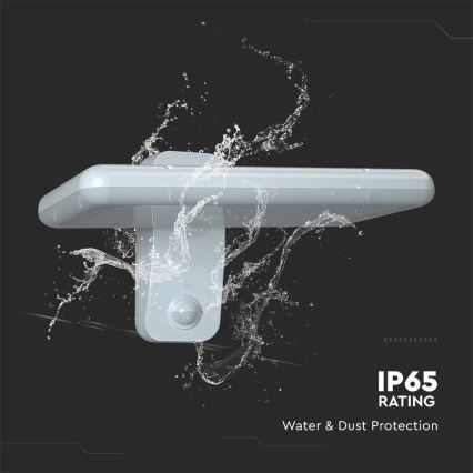 LED Solar-Wandleuchte mit Sensor LED/15W/3,2V 4000K/6000K IP65 6000 mAh Weiß