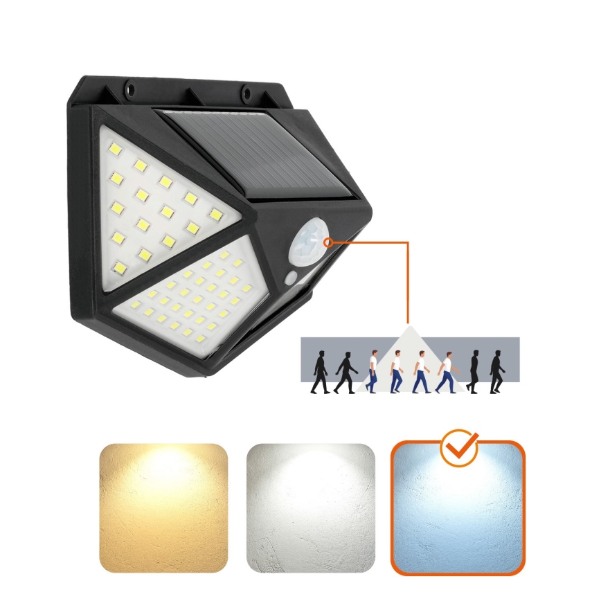 LED Solar-Wandleuchte mit Sensor LED/1W/3,7V 6500K IP44 1200 mAh