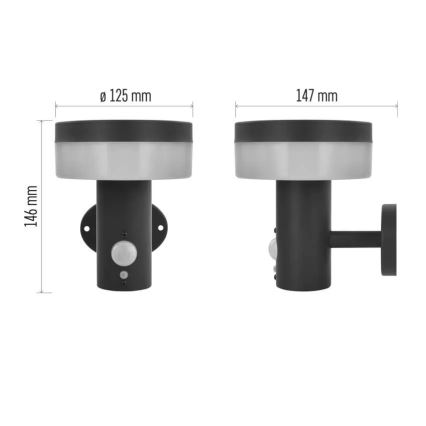 LED Solar-Wandleuchte mit Sensor LED/2W/3,7V 1200 mAh IP44