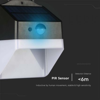 LED Solar-Wandleuchte mit Sensor LED/2W/3,7V 4000K IP65 1200 mAh