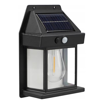 LED-Solar-Wandleuchte mit Sensor LED/3,7V 600 mAh IP44 schwarz