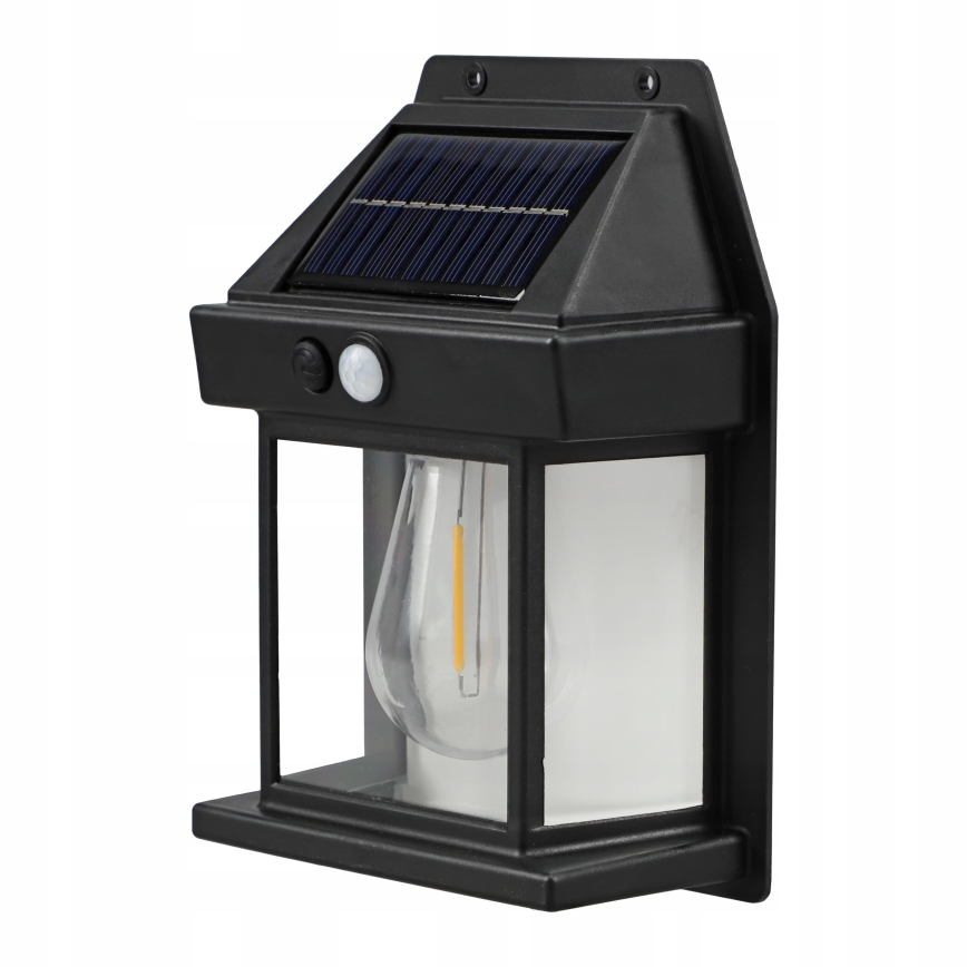 LED-Solar-Wandleuchte mit Sensor LED/3,7V 600 mAh IP44 schwarz